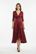 Wrap V Neck Party Dress